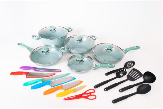 Batería de Cocina Jade Flavor Kitchen Cook 24 Pzs De Aluminio